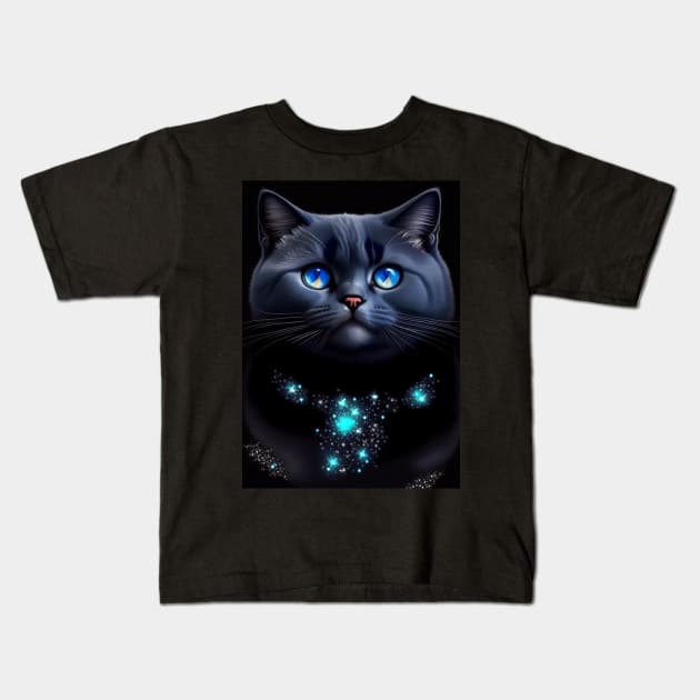 Radiant British Shorthair Kids T-Shirt by Enchanted Reverie